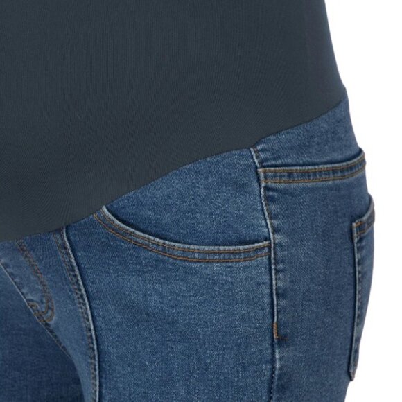 Maacie Maternity High Waist Jean Shorts Whole Pregnancy Short Jeans - Picture 6 of 10